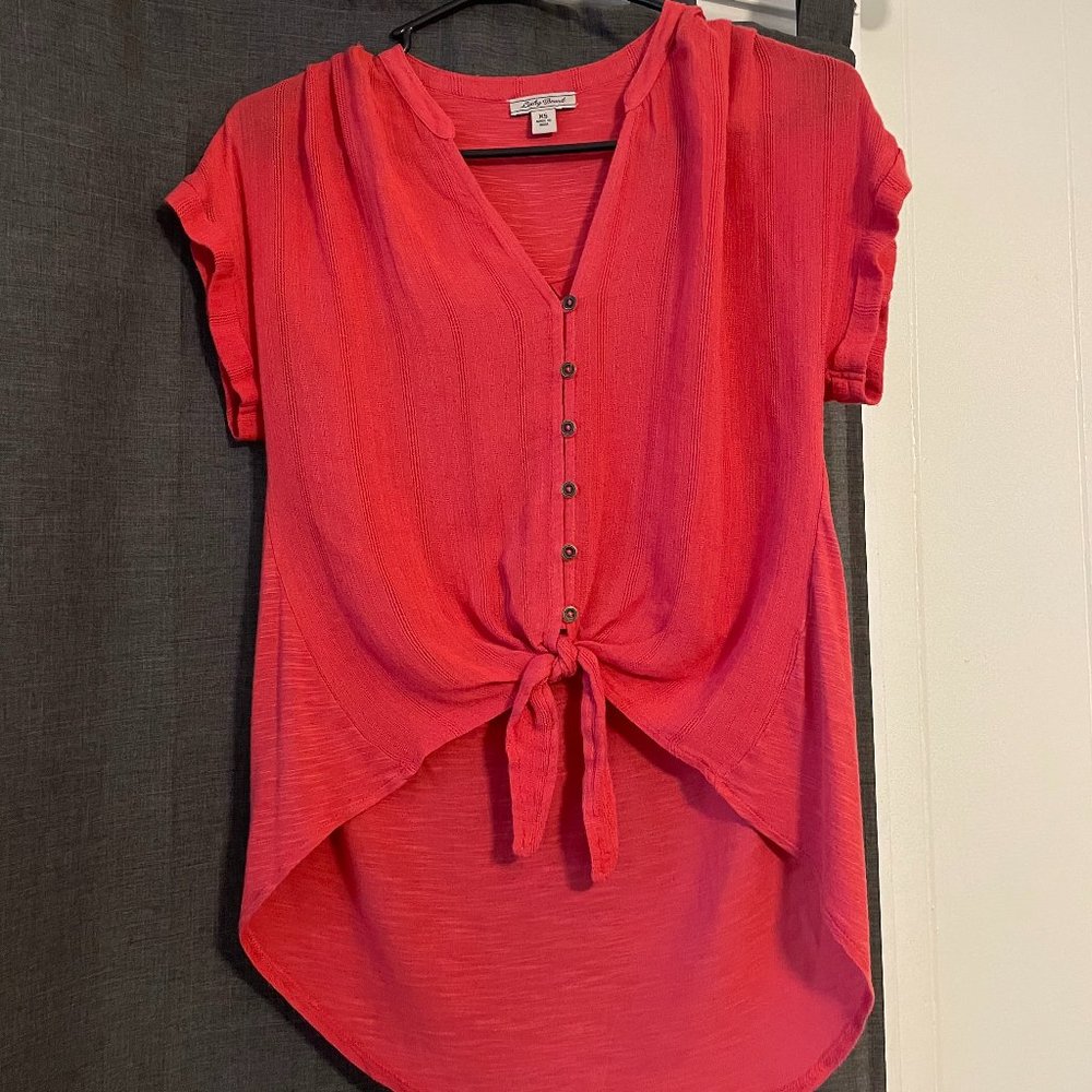 Pullover Tie-Front Top